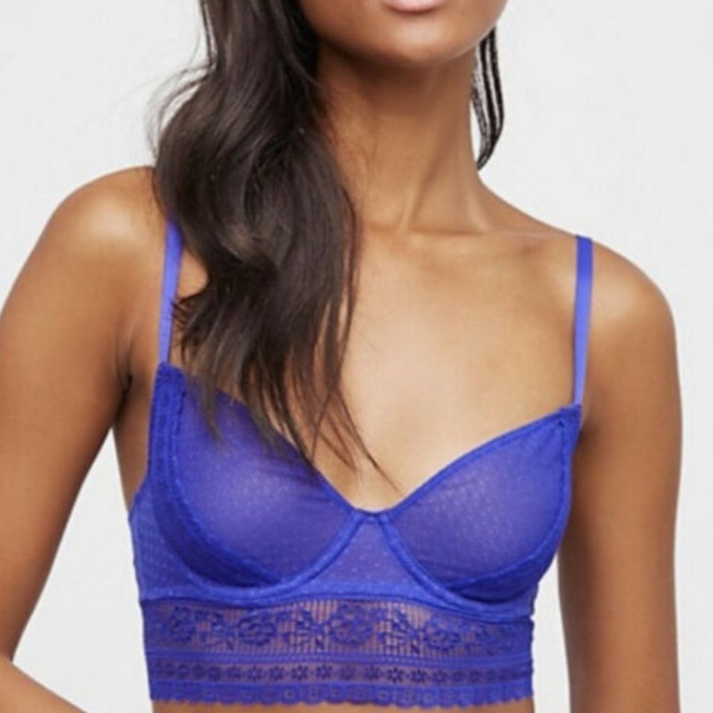 NEW! FP INTIMATELY get off my cloud blue lace bra - Picture 2 of 7